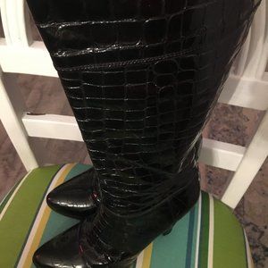 Italian patent leather boots